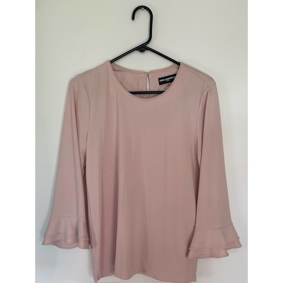 Karl Lagerfeld blush bell sleeved blouse women’s size S - Picture 1 of 6